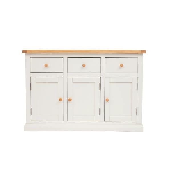 Castelli Off White 3 Drawer 3 Door Sideboard Wood Knob