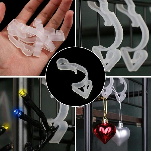 2.9cm Clear Large Gutter Hooks for Christmas Light Decoration, Tool-Free Clip-On Holders image 6