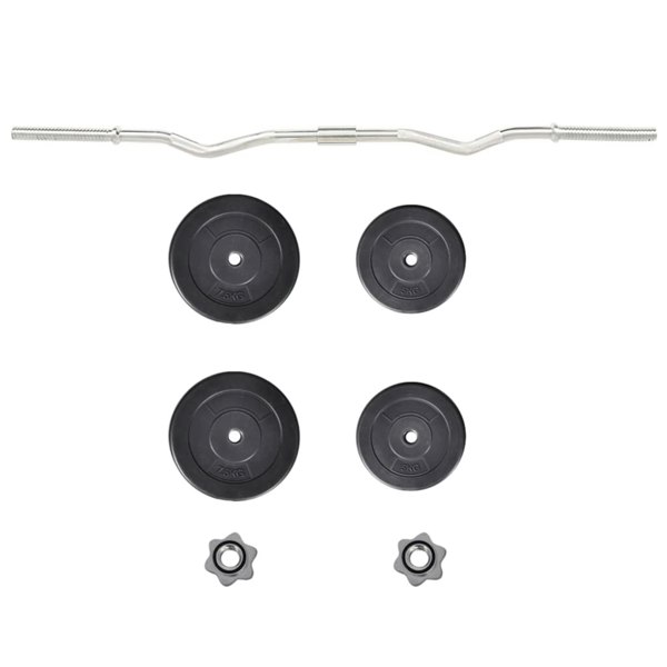 Berkfield Curl Bar with Weights 30kg