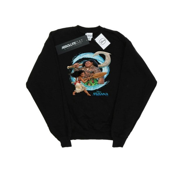 Disney Girls Moana And Maui Wave Sweatshirt - Black