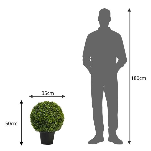 Artificial Pittosporum Topiary Ball - 35cm - Evergreenery