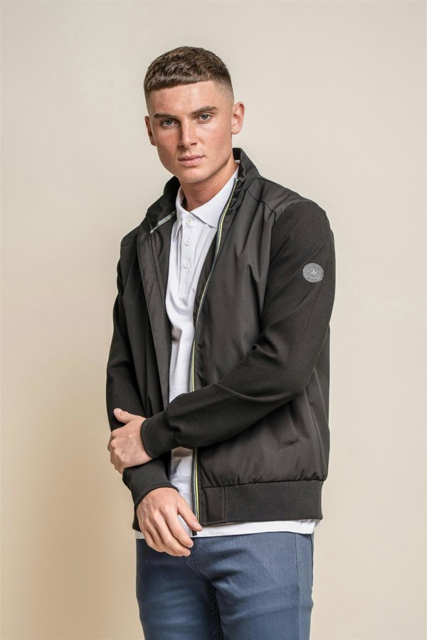 Kasper black bomber jacket front