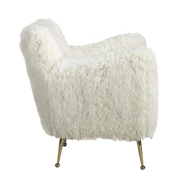 Angel Cerdá White long pile fabric armchair 5191