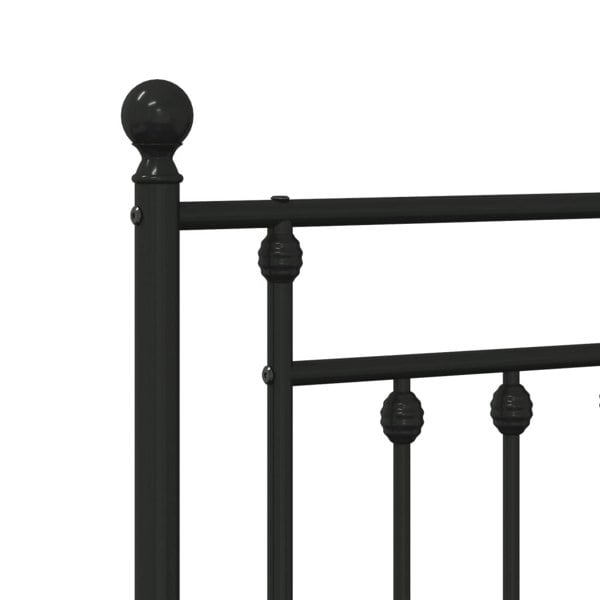 Berkfield Metal Bed Frame with Headboard and Footboard Black 180x200 cm