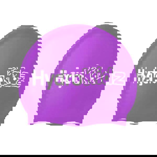 Purple HydroKidz high quality silicone swim cap for kids 2-8 years