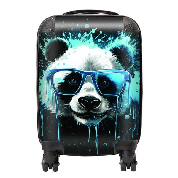 Warren Reed Blue Splashart Panda Face Suitcase