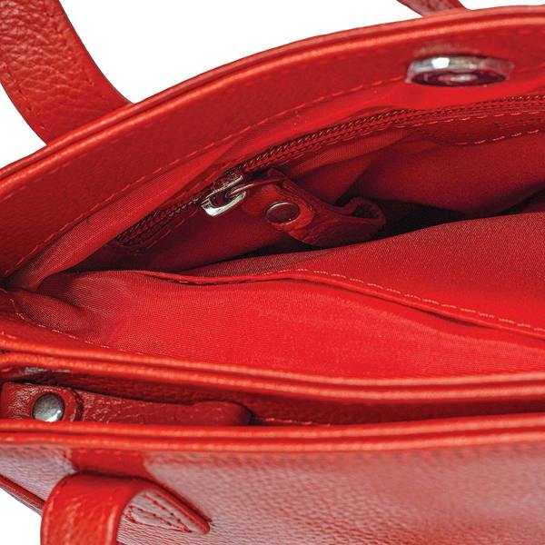 Museum Selection Linear Detail Red Leather Bag