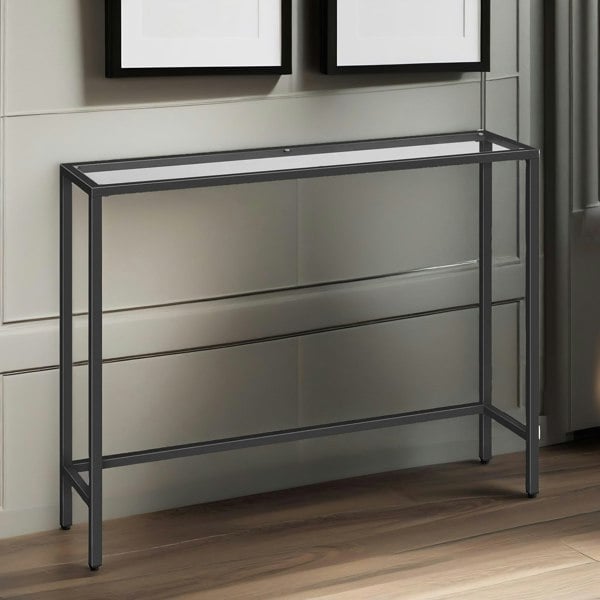 Rafaelo Mobilia Black Metal Hallway Console Table