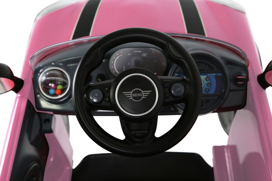 Rollplay Mini Cooper Play Push Car with Parental Handle- Pink
