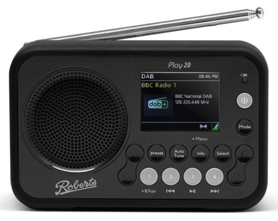 Roberts PLAY20 Compact and Portable DAB/DAB+/FM Digital Radio - Free Gift RRP £10!