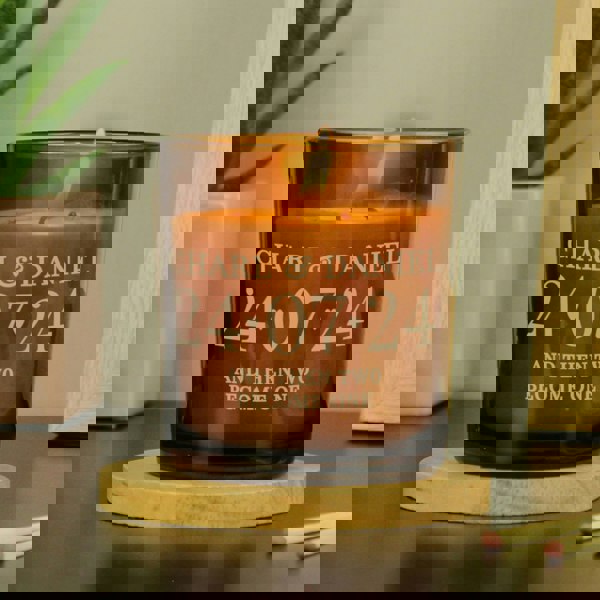 Personalised Memento Company Personalised Special Date Amber Glass Candle