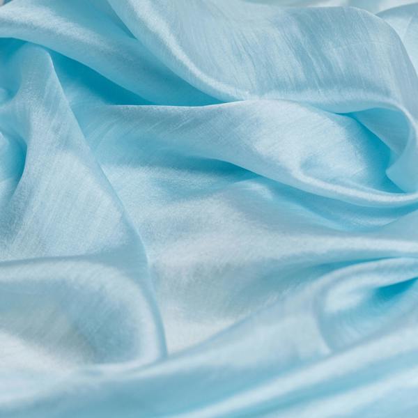 Ice Blue Silk Scarf – Hand-Dyed Mulberry Silk, Bridesmaid & Evening Wrap