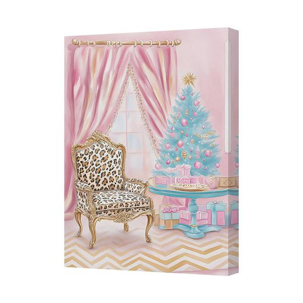 Benjamin Tate Design UK Made Contemporary Canvas Art Print Leopard Print Armchair Christmas Scene
