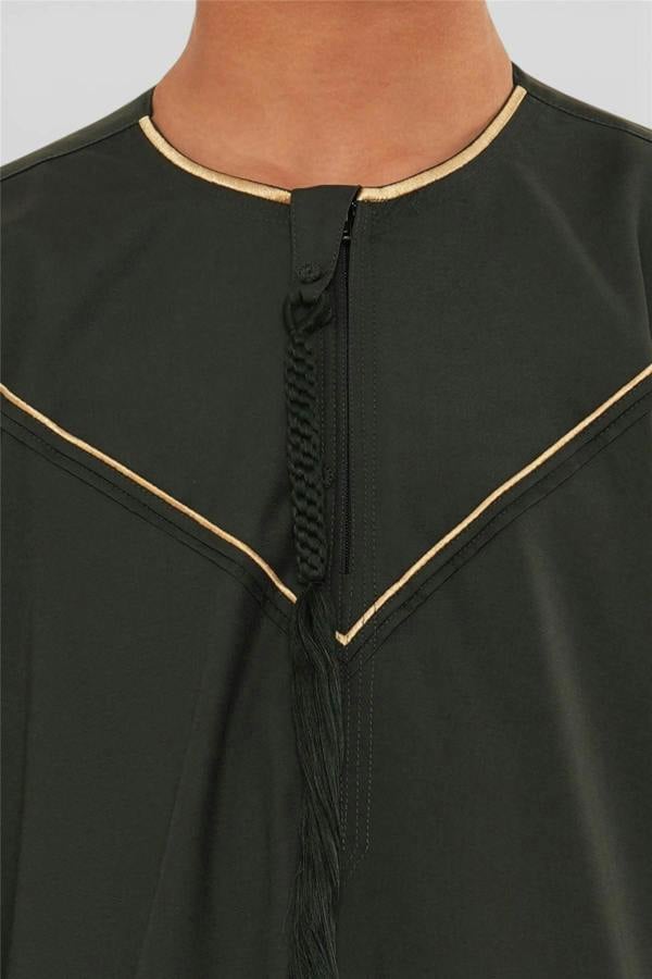 Infinity Leather Kids Boys Ramadan Moroccan Jubba Robe Djellaba Eid Thobe - K-TT-006