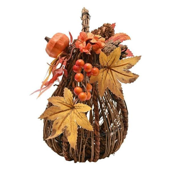 Country Living Handmade Rattan Tall Pumpkin Decoration