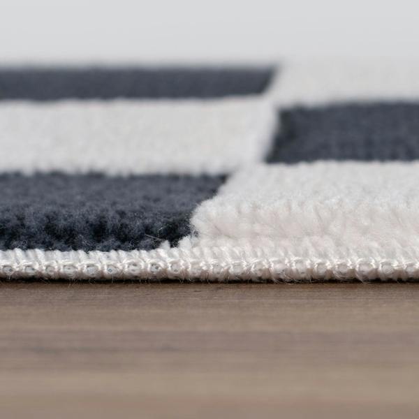 Loft Checkerboard Blue Rug, Cozy pile, Easy care.
