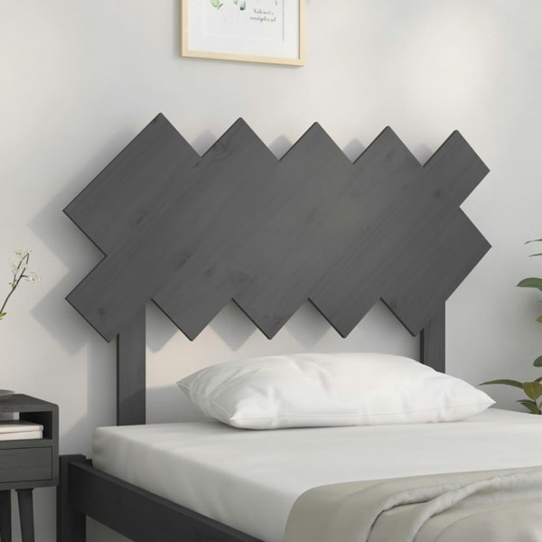 Berkfield Bed Headboard Grey 104x3x80.5 cm Solid Wood Pine