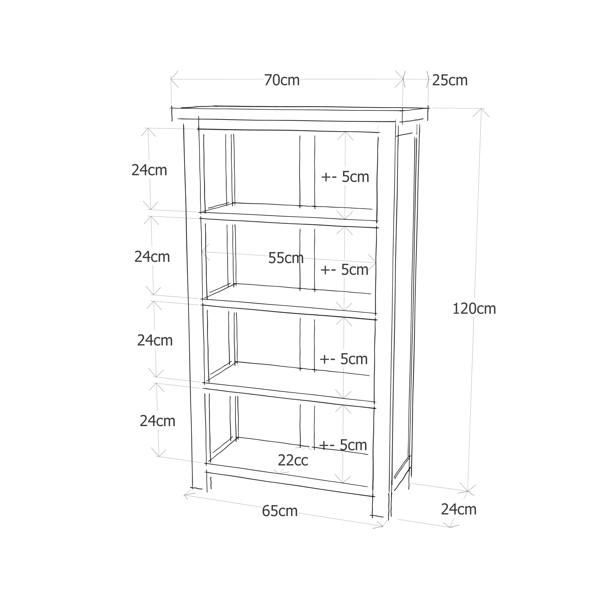 Cabinet Bits Bookcase 120x70x25cm