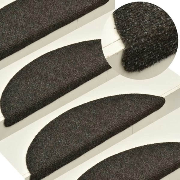 Berkfield Self-adhesive Stair Mats 10pcs Light Brown 65x21x4cm Needle Punch