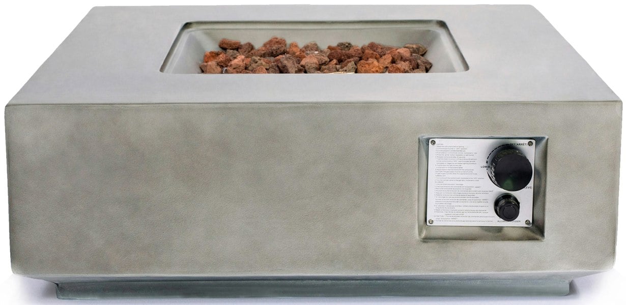 MDA Designs Loki Light Grey Lavish Garden & Patio Gas Fire Pit with Eco-Stone Finish