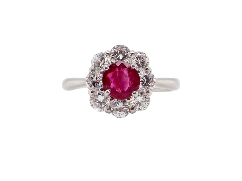 Vintage Tom A fine Ruby and Diamond cluster ring