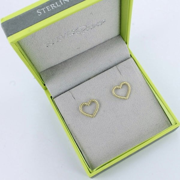 Twisted Heart Stud Earrings - Reeves & Reeves