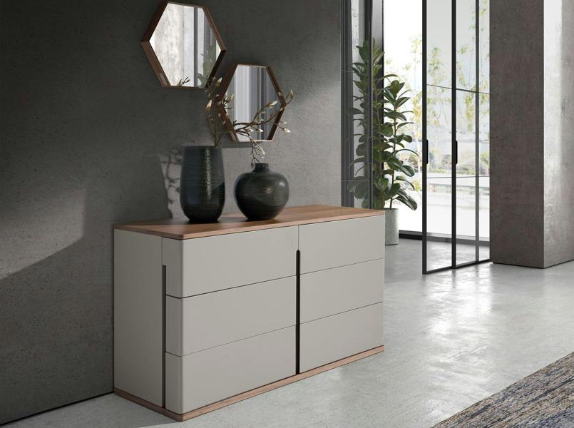 Angel Cerdá Chest of drawers in grey wood and walnut 7168