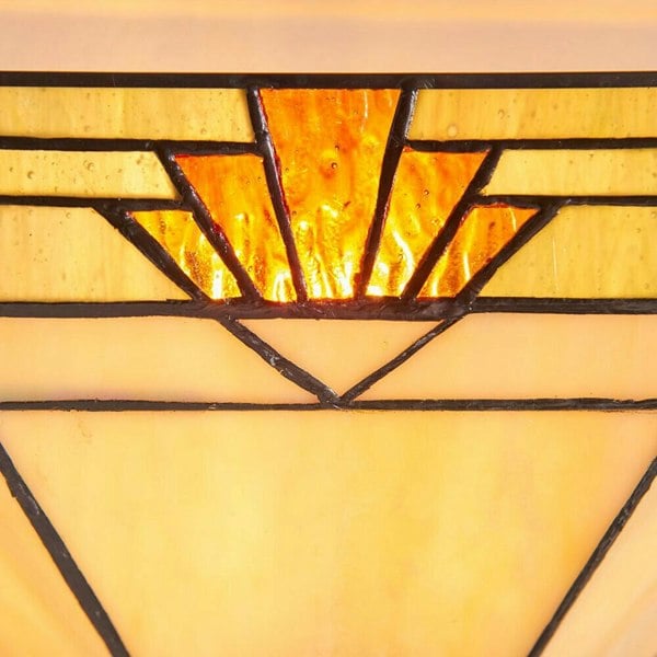 Tiffany Glass Wall Light Rich Cream & Gold Pendant Shade Interior Sconce i00256 Loops