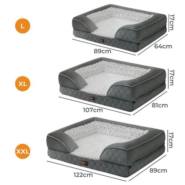 Skylos Orthopedic Pet Bed Dog Memory Foam Cushion Calming Mat Washable Large
