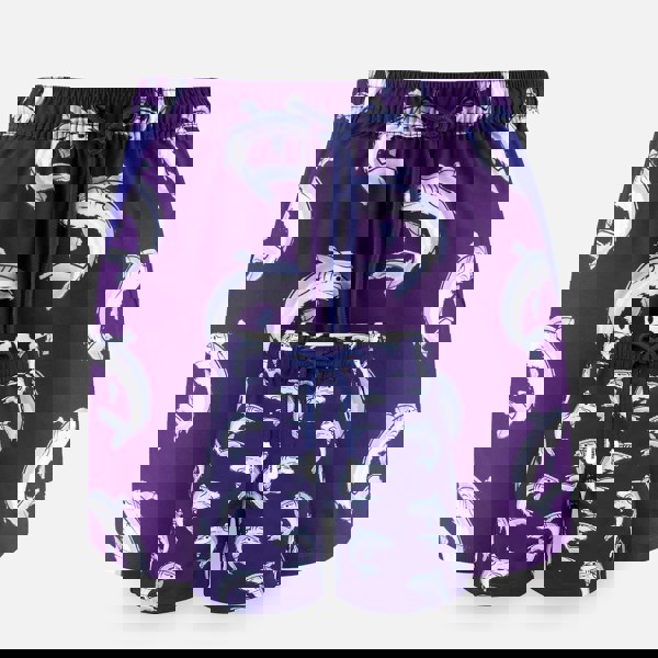 Randy Cow Matching Father & Son Sharks Swim Shorts with Waterproof Pocket