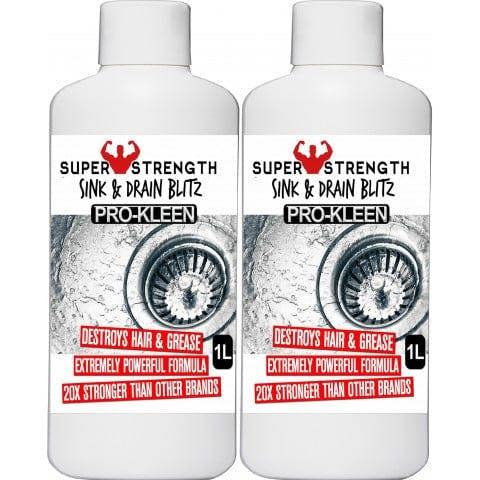 ProKleen 2L of Pro-Kleen Sink & Drain Blitz - Plughole, Sink & Drain Unblocker - Super Strength Formula