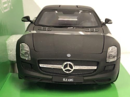 mercedes-benz sls amg matt black 1:24-27 scale welly 24025ma new