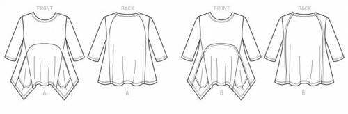 Butterick Sewing Pattern 6492, Tops, Tunics for Women, Y (XSM-SML-MED) - Easy
