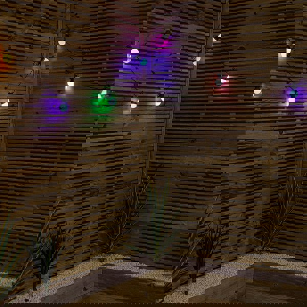 Samuel Alexander Set of 10 Indoor Outdoor Connectable Party Festoon Lights with Multi-Coloured LEDs