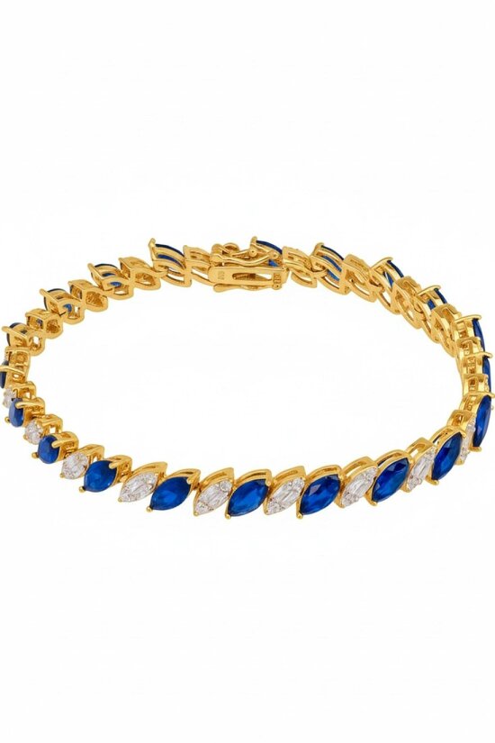 Latelita Viscountess Tennis Bracelet Sapphire Gold
