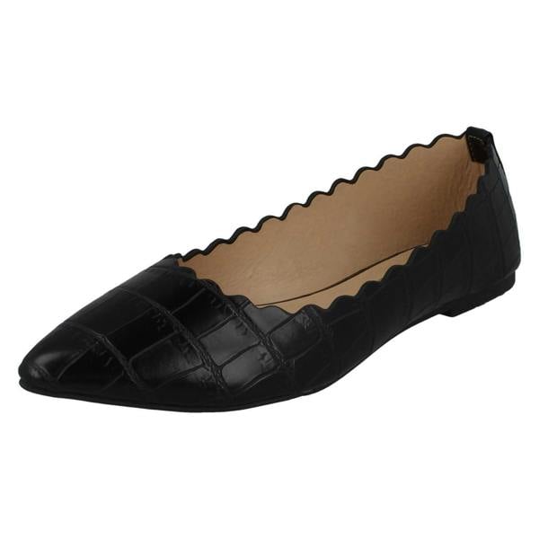 Spot On Ladies Spot On Pointed Toe Ballerinas F80457