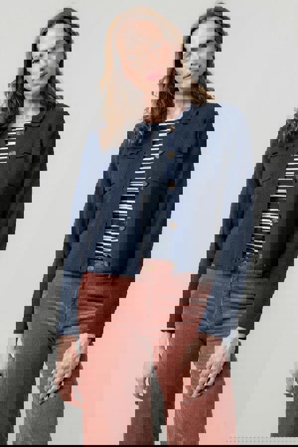 Lily & Me Chestnut Knitted Jacket Navy