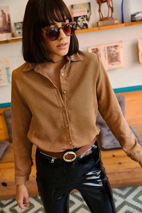 Hoxton Gal Fine Ribbed Corduroy Shirt