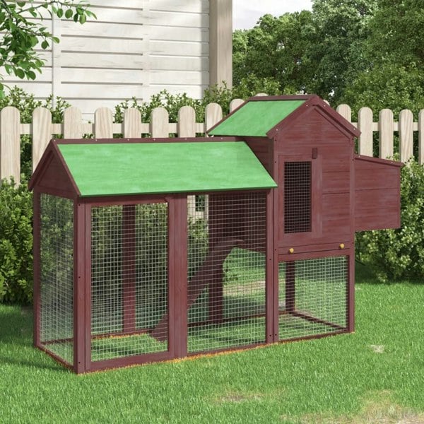 Berkfield Chicken Coop Mocha 193x65x117 cm Solid Wood Pine
