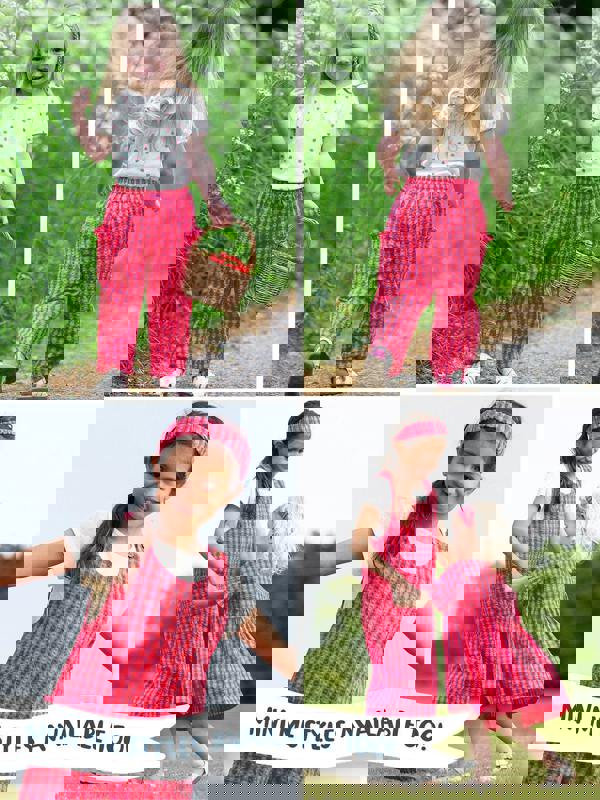 Kite Womens Organic Rixon Barrel Leg Seersucker Ankle Grazer Trousers Gingham