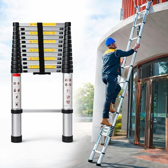 Neo 3.8M Extendable Steel Foldable Telescopic Ladder