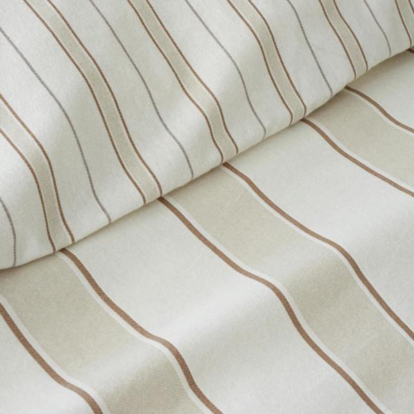 Bianca Brushed Regal Stripe Cotton Reversible Duvet Cover Set Natural