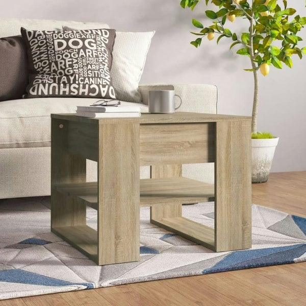 Berkfield Coffee Table Sonoma Oak 55.5x55x45 cm Engineered Wood