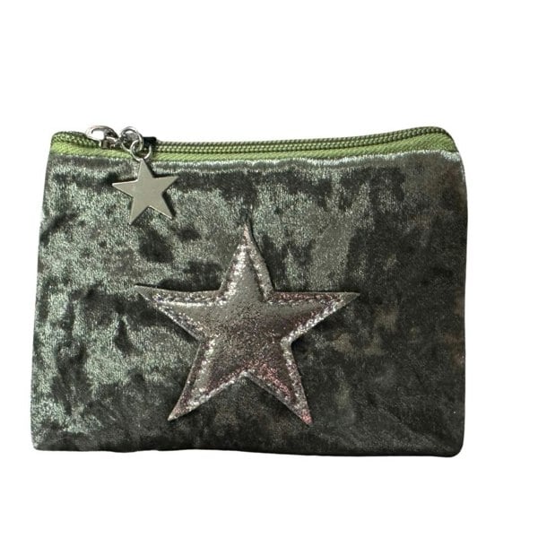 Love EMVY Velvet Star Coin Purse with Sparkly Star & Star Zip Pull
