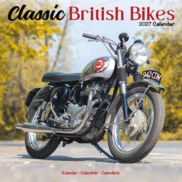 Classic British Bikes Calendar 2027, Wall Calendars, Month To View, Transport, Gift
