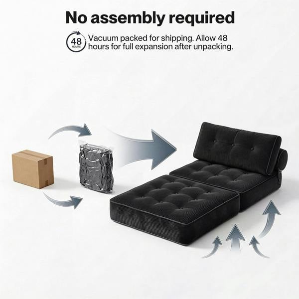 Levede Sofa Bed Convertible Foldable Floor Mattress with Head Lumbar Pillow