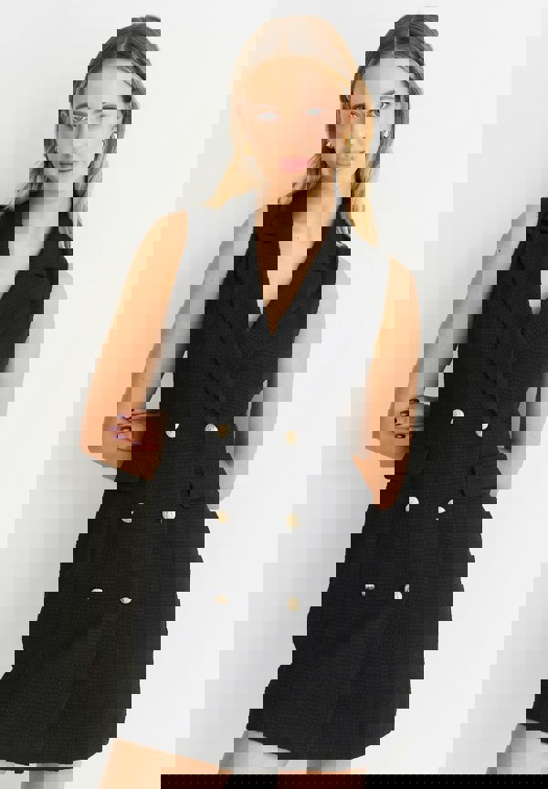 Gini London Double Breast Boucle Blazer Mini Dress