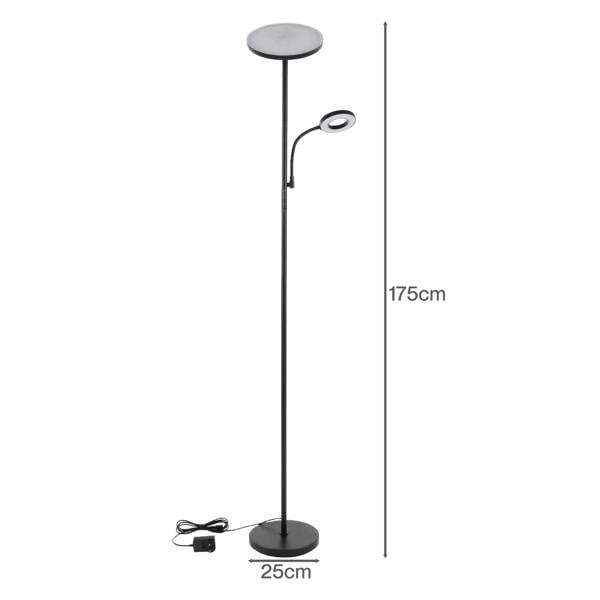 Emitto Mother & Child Floor Lamp Uplighter Adjustable Reading Light with Remote