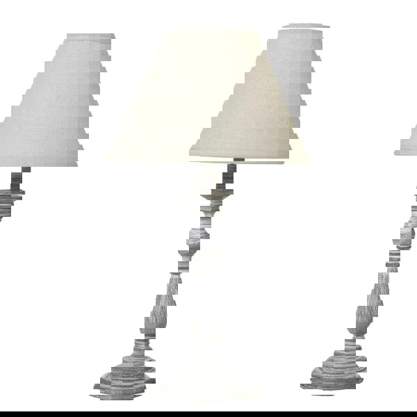 Hill Interiors Augusta Column Table Lamp (UK Plug) - Grey - 