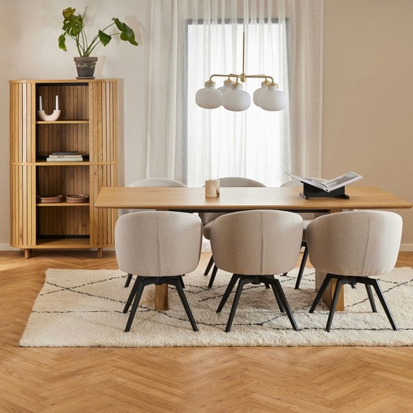 Furniture To Go Darlene Dining Chair with Armrest and Swivel Function in Beige